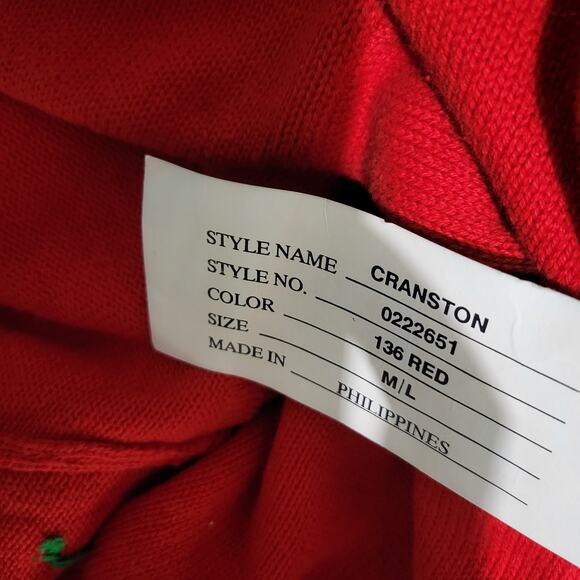 Vintage Birch Bros Eagles Eye Embroidery Sweater Red Floral Bouquet Medium Large - Picture 14 of 14